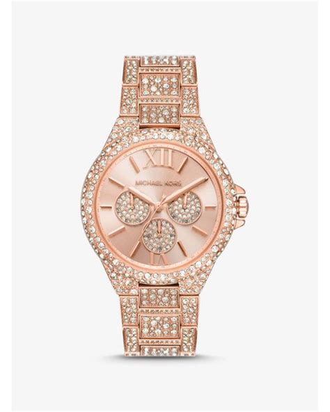 michael kors camille pave rose gold watch|Oversized Camille Pavé Rose Gold.